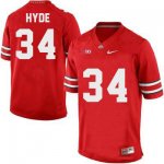 Men's NCAA Ohio State Buckeyes Carlos Hyde #34 College Stitched Authentic Nike Red Football Jersey AS20A16JL